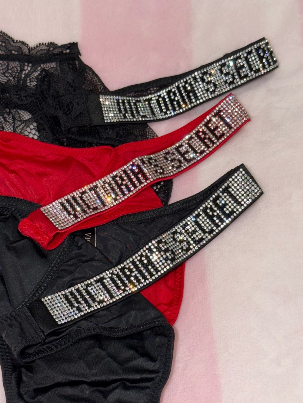NEW LARGE VS VERY SEXY Shine Strap Thong Panty Box Set